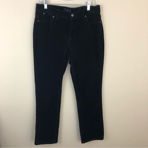 Talbots Pants Womens Size 10 Black Corduroy Straight Leg Heritage Style.